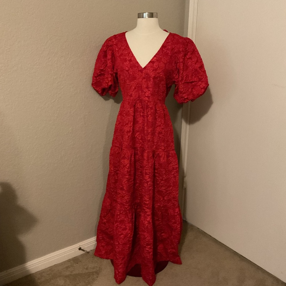 Arielle Jacquard Maxi Tiered Dress
